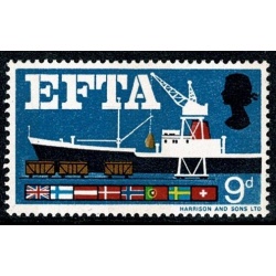 1967 EFTA 9d (phos). MISSING LILAC. SG 715pb