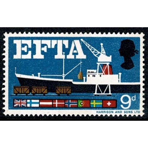 1967 EFTA 9d (phos). MISSING LILAC. SG 715pb