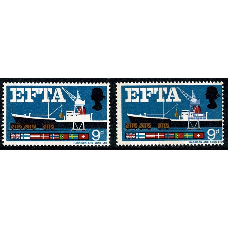 1967 EFTA 9d (phos). MISSING LILAC. SG 715pb