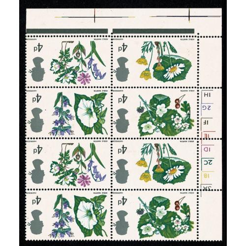 1967 Flowers 4d (ord). WATERMARK INVERTED. Cylinder block SG 717aWi.