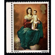 1967 Christmas 4d. BROAD BAND LEFT. SG Spec. W128e.