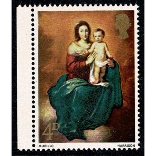 1967 Christmas 4d. BROAD BAND LEFT. SG Spec. W128e.