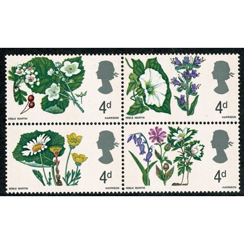 1967 Flowers 4d (phos). MISSING SLATE-PURPLE. SG 717pf