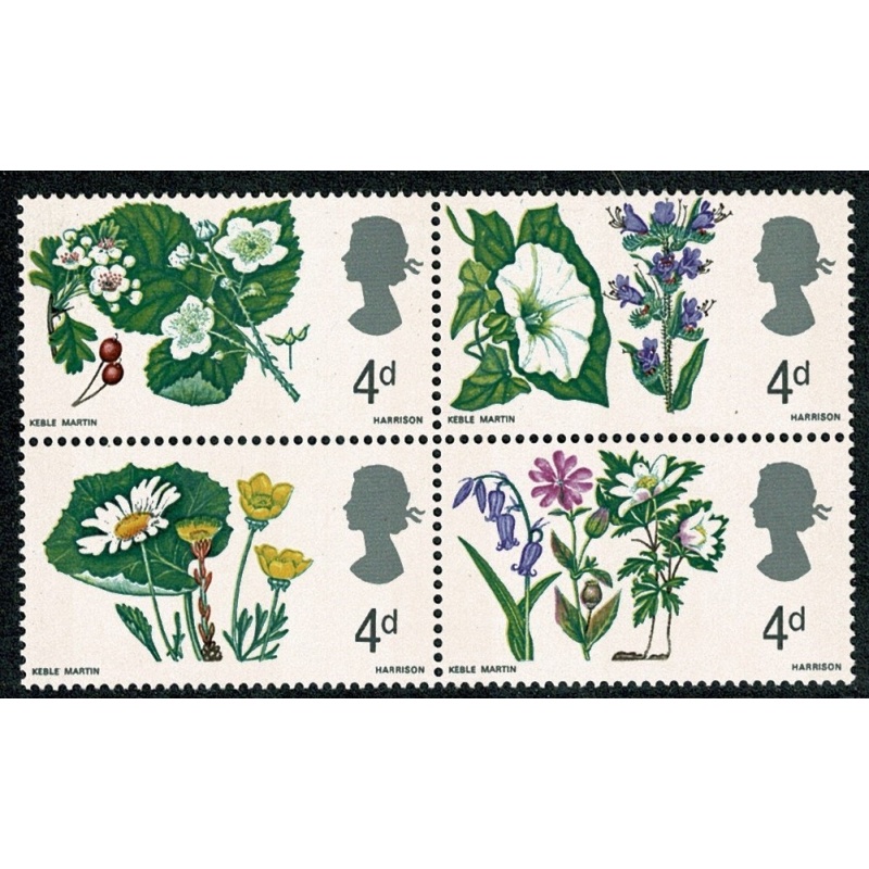 1967 Flowers 4d (phos). MISSING SLATE-PURPLE. SG 717pf