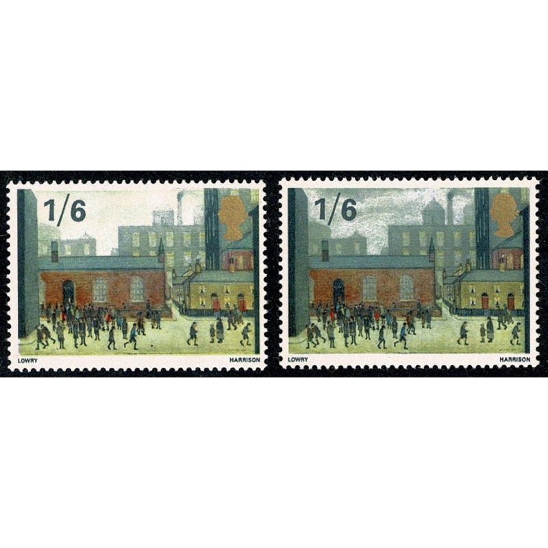 1967 Paintings 1/- MISSING DARK GREY. SG 750c