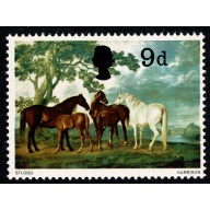 1967 Paintings 9d. SHIFT OF BLACK to right. SG 749 var