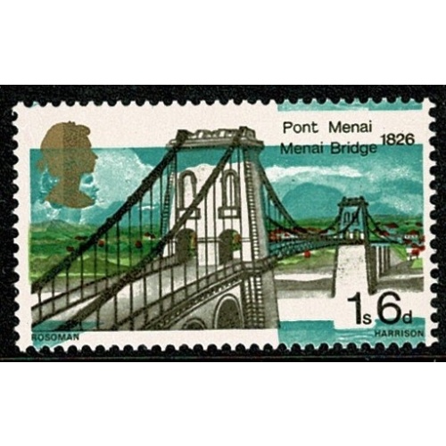 1968 Bridges 1/6. SHIFT OF TURQUOISE COLOUR. SG 765 var