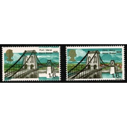 1968 Bridges 1/6. SHIFT OF TURQUOISE COLOUR. SG 765 var