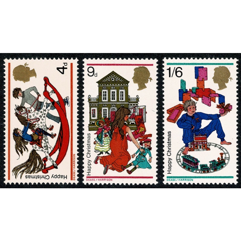 1968 Christmas Set of 3 values (Rembrandt) MISSING PHOSPHOR. SG 775y-777y