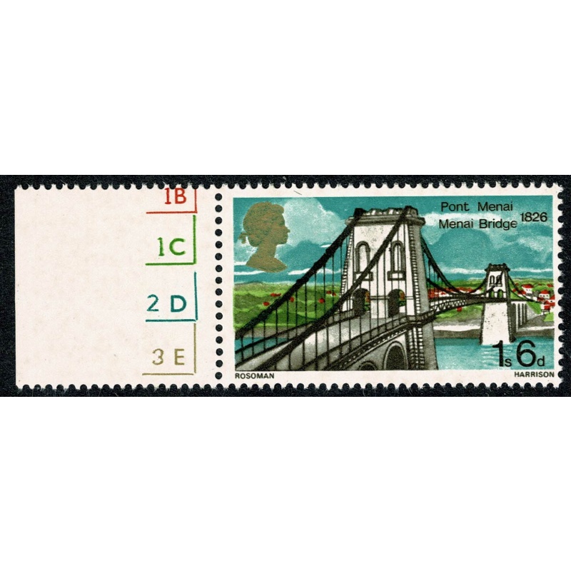 1968 Bridges 1/6 MISSING PHOSPHOR Cylinder single.. SG 765y.