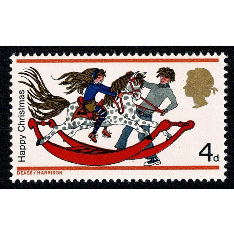 1968 Christmas 4d MISSING EMBOSSING. SG 775f