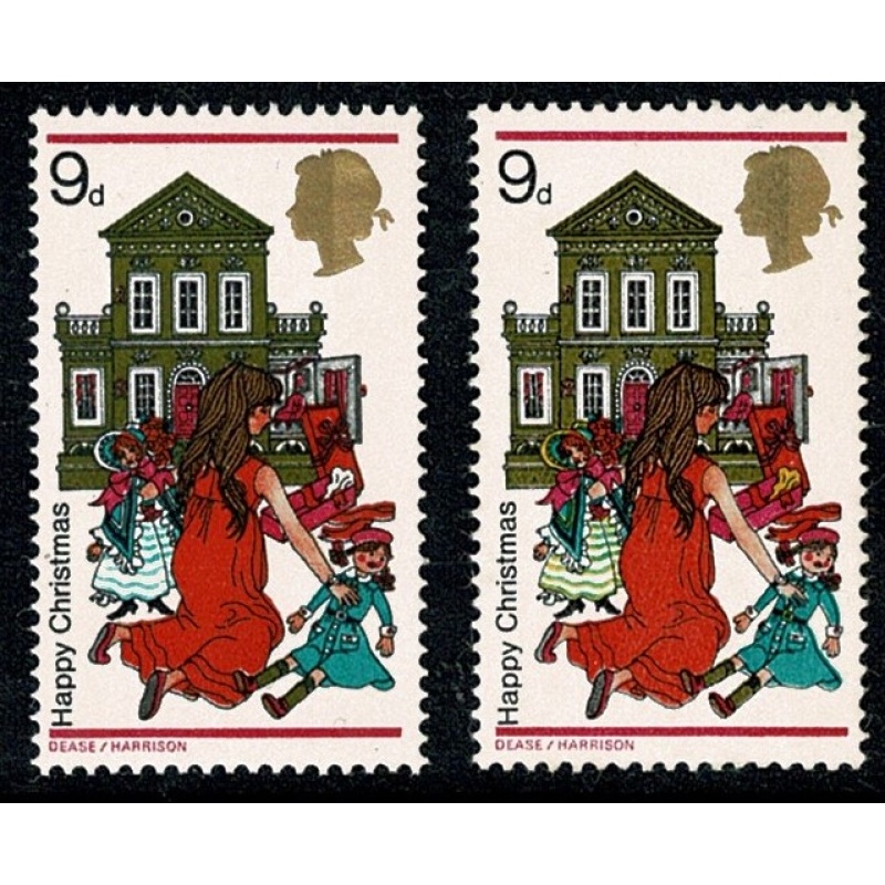 1968 Christmas 9d. MISSING YELLOW. SG 776a