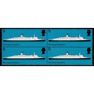 1969 Ships 5d. MISSING PHOSPHOR.  UM block of four. SG 778y