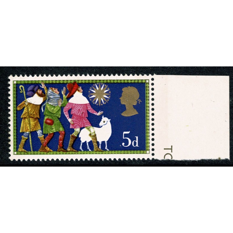 1969 Christmas 5d. MISSING LIGHT BLUE. SG 813a