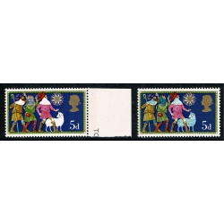 1969 Christmas 5d. MISSING LIGHT BLUE. SG 813a
