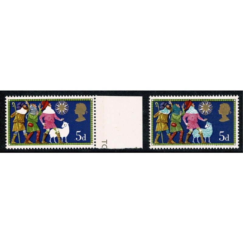 1969 Christmas 5d. MISSING LIGHT BLUE. SG 813a