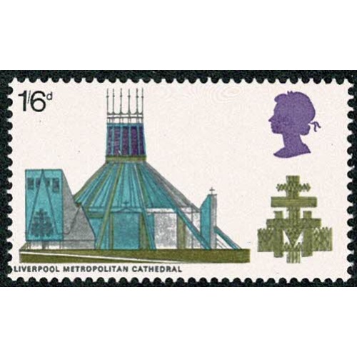 1969 Cathedrals 1/6. MISSING PHOSPHOR. SG 801y