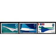 1969 Concorde. Set of 3 values MISSING PHOSPHOR. SG 784-786y