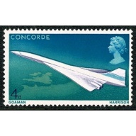 1969 Concorde 4d.  MISSING YELLOW-ORANGE & PHOSPHOR. SG 784ya