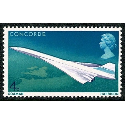 1969 Concorde 4d.  MISSING YELLOW-ORANGE & PHOSPHOR. SG 784ya