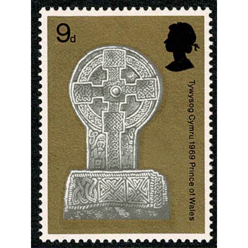 1969 Investiture 9d  MISSING PHOSPHOR. SG 805y