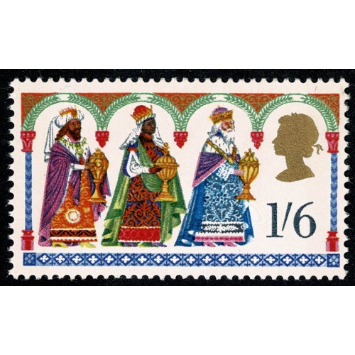 1969 Christmas 1/6 MISSING EMBOSSING. SG 814f