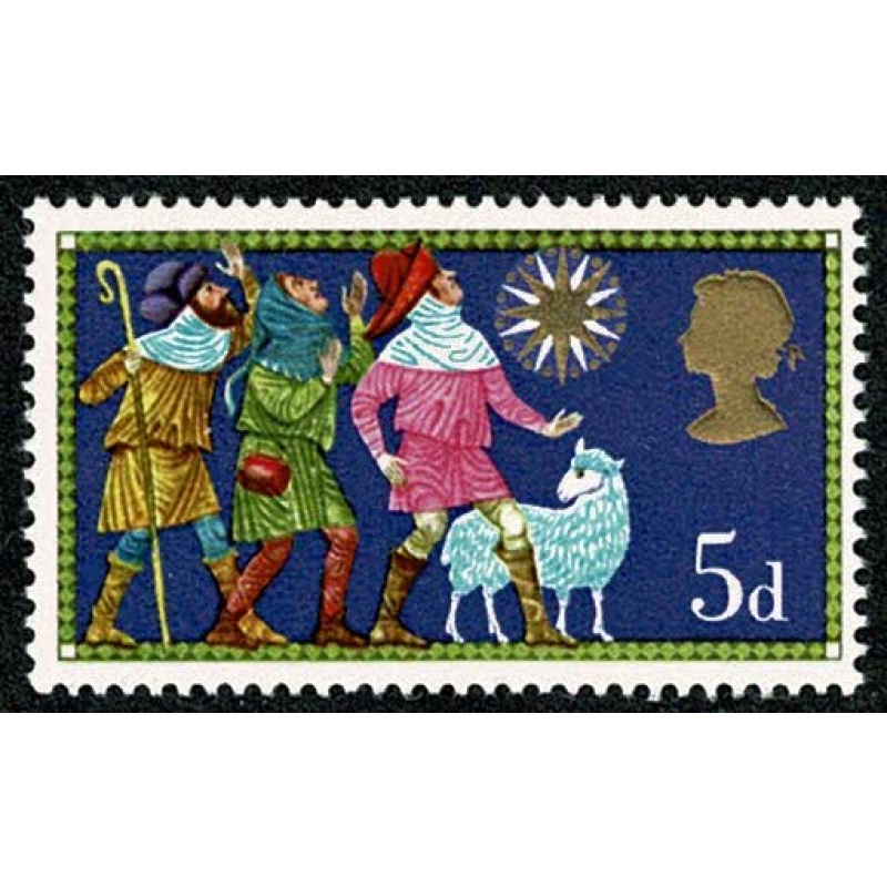 1969 Christmas 5d MISSING PHOSPHOR. SG 813y