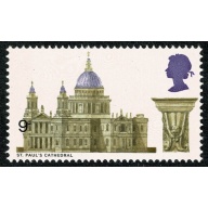 1969 Cathedrals 9d. SHIFT OF BLACK (value). SG 800 var.