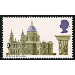 1969 Cathedrals 9d. SHIFT OF BLACK (value). SG 800 var.