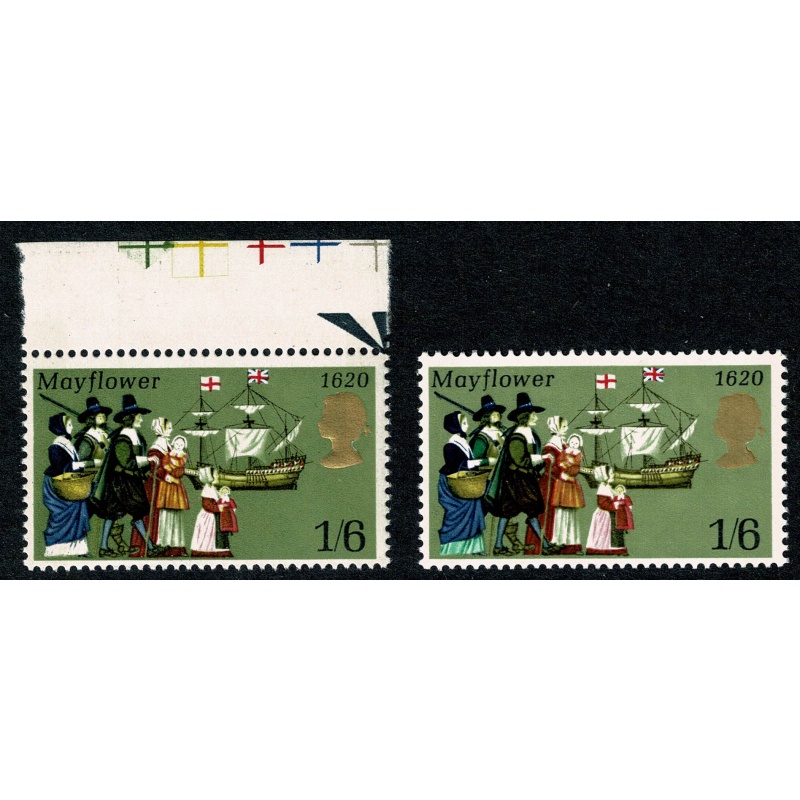 1970 Anniversaries 1/6. MISSING EMERALD GREEN. SG 822b