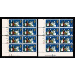 1970 Anniversaries 9d. SHIFT OF GOLD. Cylinder block of eight. SG 820 var