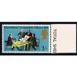 1970 Anniversaries 1/-. MISSING GREEN and MISSING EMBOSSING SG 821b. Unmounted Mint marginal single.