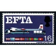 1967 EFTA 1/6 (ord). MISSING BROWN. SG 716c