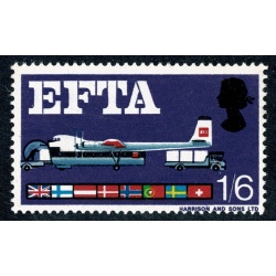 1967 EFTA 1/6 (ord). MISSING BROWN. SG 716c