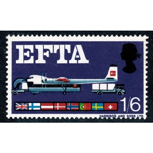 1967 EFTA 1/6 (ord). MISSING BROWN. SG 716c