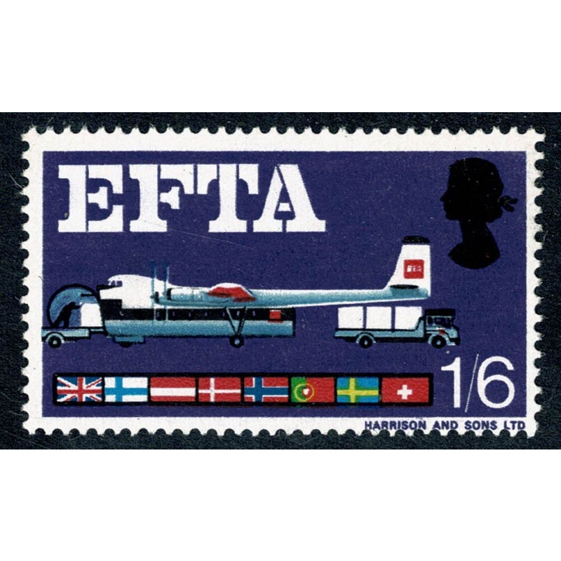 1967 EFTA 1/6 (ord). MISSING BROWN. SG 716c