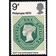 1970 Philympia 9d MISSING PHOSPHOR. SG 836y