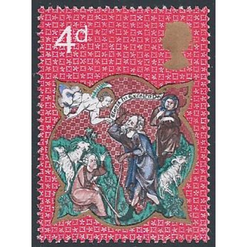 1970 Christmas 4d. Error ONE PHOSPHOR BAND AT RIGHT. SG Spec. 838 var