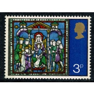 1971 Christmas 3p. MISSING EMBOSSING  plus VIOLET SHIFT DOWNWARDS. UM single. SG 895h var