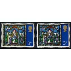 1971 Christmas 3p. MISSING EMBOSSING  plus VIOLET SHIFT DOWNWARDS. UM single. SG 895h var