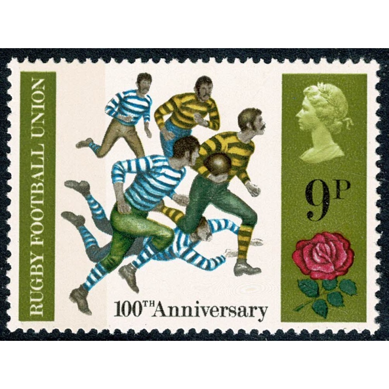 1971 General Anniversaries 9p. BROAD BAND 1mm from left edge. SG 889e.
