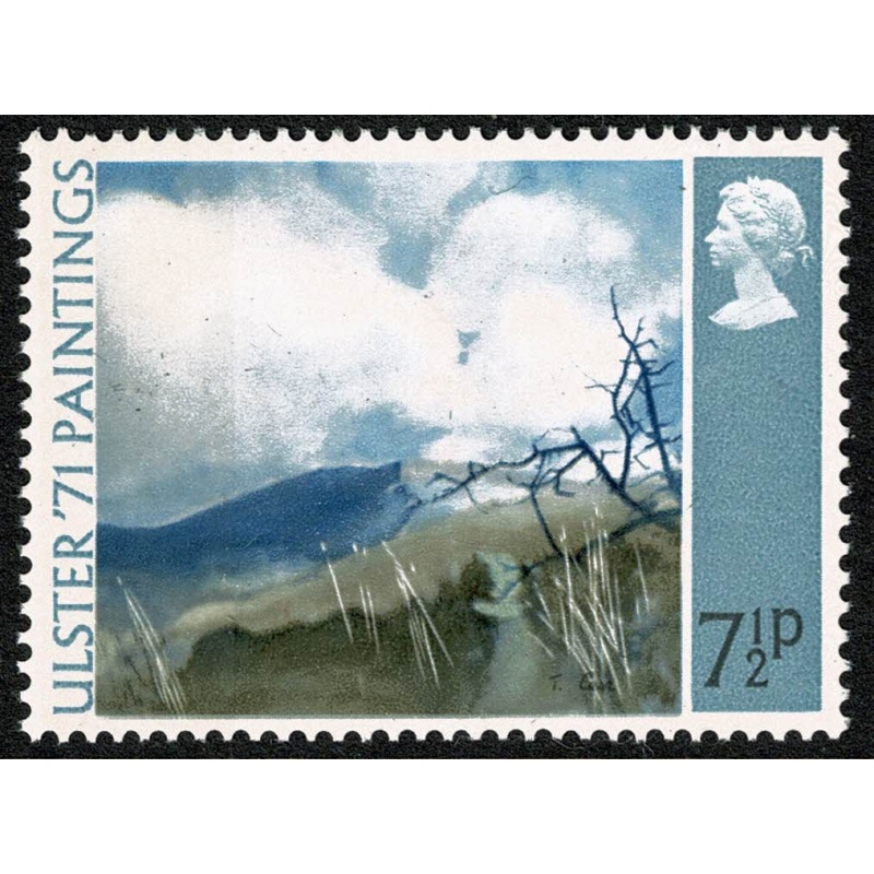1971 "Ulster" Paintings 7½p. BROAD BAND 4mm from left edge. SG 882c.