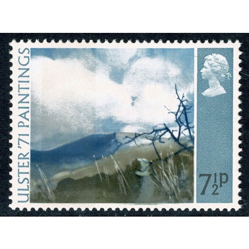 1971 "Ulster" Paintings 7½p. BROAD BAND 6mm from left edge. SG 882c.