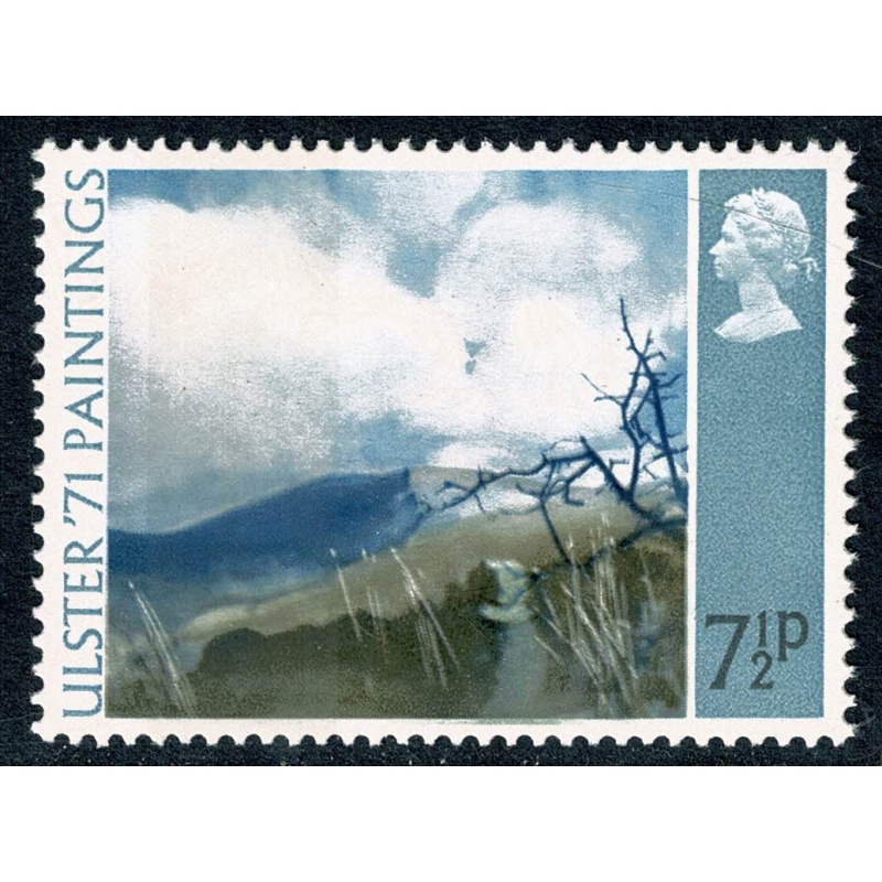 1971 "Ulster" Paintings 7½p. BROAD BAND 6mm from left edge. SG 882c.
