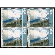 1971 "Ulster" Paintings 7½p. BROAD BAND 0/1mm from left edge. Block of four. SG 882c.