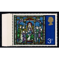1971 Christmas 3p. MISSING EMBOSSING Marginal single. SG 895h