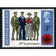 1971 General Anniversaries 3p. BROAD BAND LEFT. SG 889f.