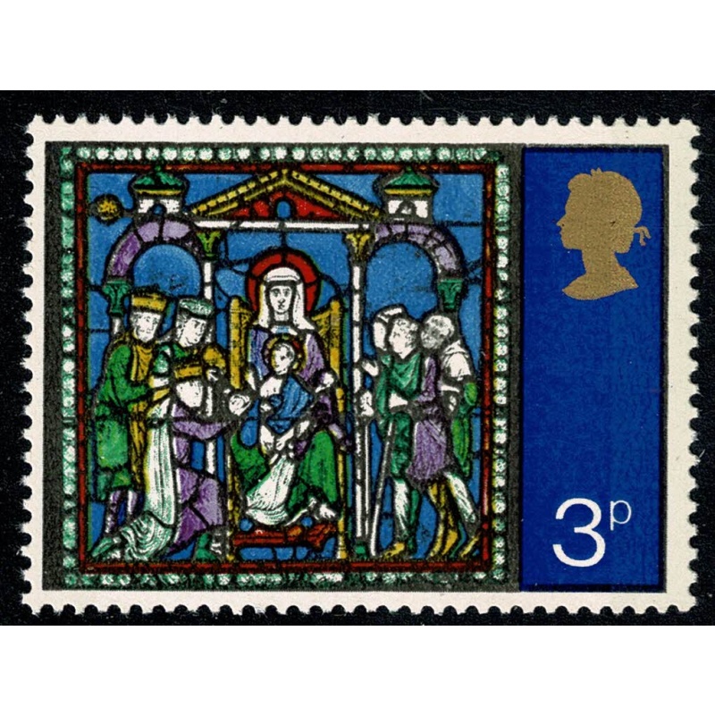 1971 Christmas 3p. MISSING EMBOSSING SG 895h