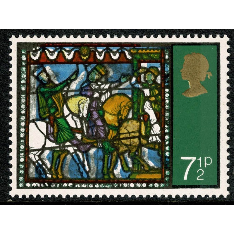 1971 Chistmas 7½p. SHIFT OF NEW BLUE. SG 896 var