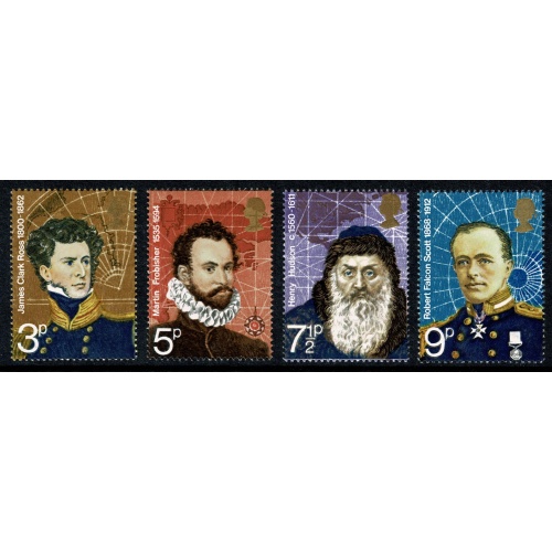 1972 Polar Explorers. Set of 4 values MISSING PHOSPHOR. SG 897-800y